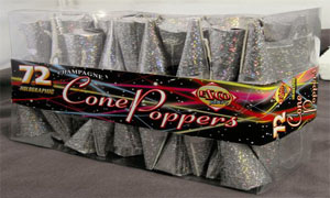 13-003 Silver Holographic Party Poppers
